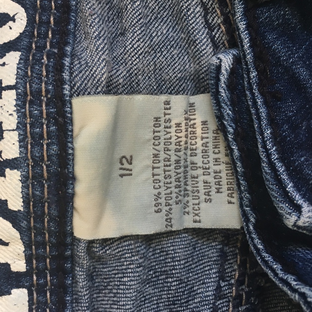 HYDRAULIC BLUE JEWELED CUTOFF JEAN SHORTS SIZE 1/2 - Picture 5 of 8